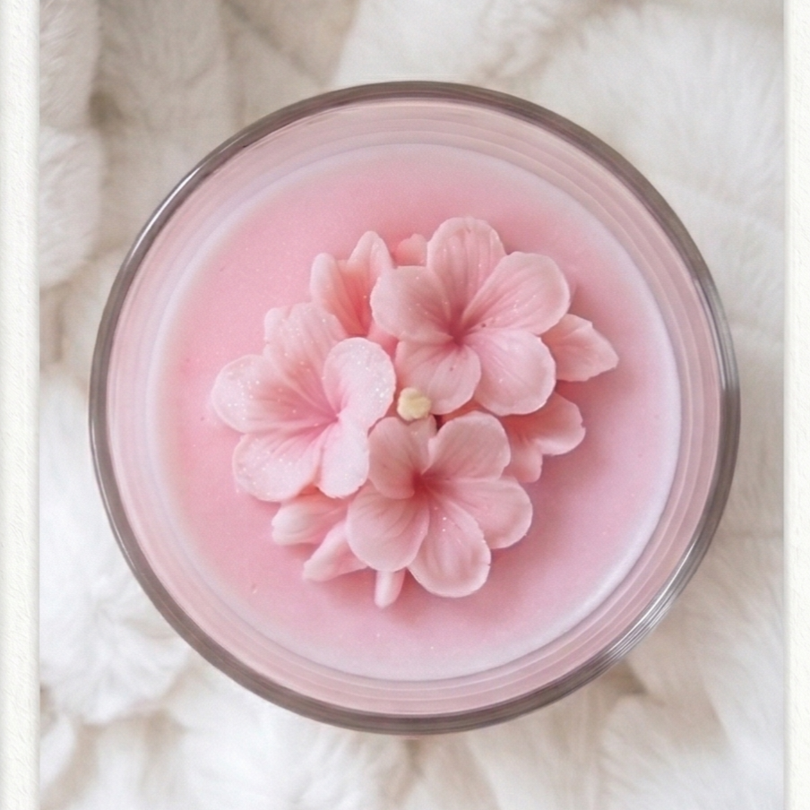 Bougie parfum fleurs de cerisier, à base de cire végetale, fabriqué en Bretagne